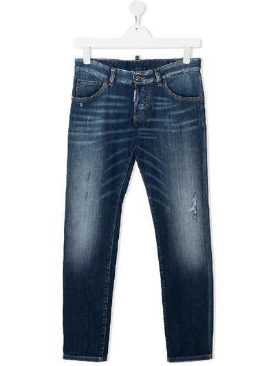 Dsquared2 Teen Faded Jeans In Blue