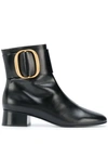 SEE BY CHLOÉ BUCKLED LEATHER ANKLE BOOTS