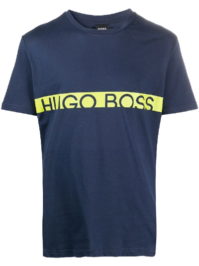 Hugo Boss Logo印花t恤 In Blue