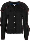 Koché Ruffle-trimmed Jacquard Shirt In Black