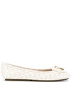 Michael Michael Kors Jilly Womens Faux Leather Slip-on Ballet Flats In White