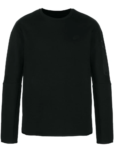 Nike Swoosh Logo Crew-neck Sweatshirt In Black