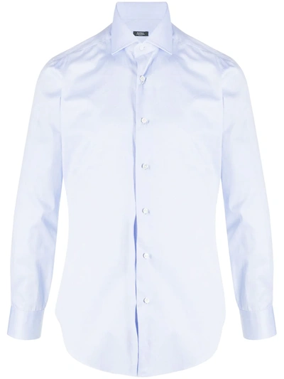 Barba Poplin Shirt In Blue