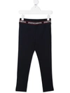 Dolce & Gabbana Logo Waistband Trousers In Black