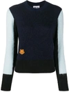 KENZO COLOUR BLOCK TIGER PATCH SWEATER