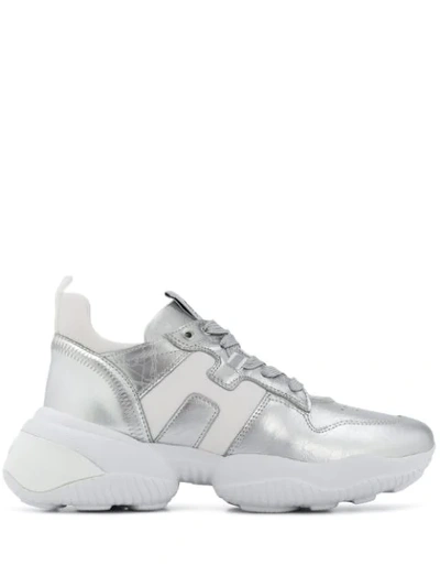 Hogan Interaction High-top Sneakers In Silver