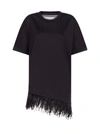 MARQUES' ALMEIDA FEATHER-EMBELLISHED COTTON TEE-DRESS,11480115