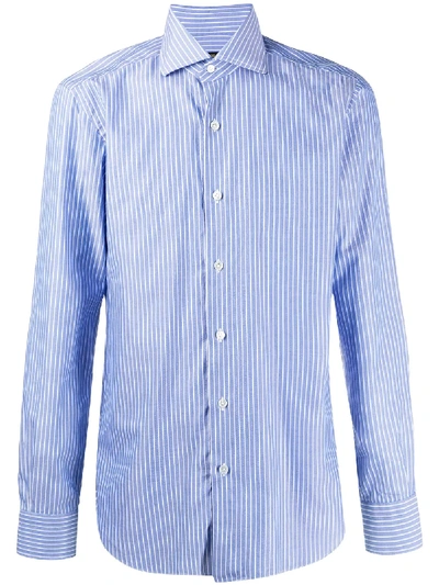 Barba Striped Shirt In Blue