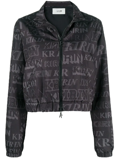 Kirin Logo Print Open-back Jacket In Black