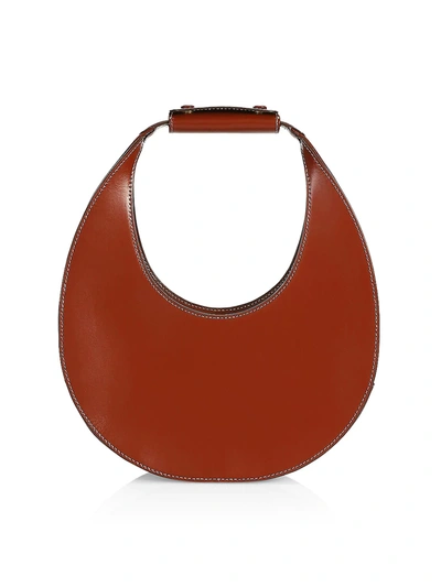 Staud Moon Leather Hobo Bag In Cognac