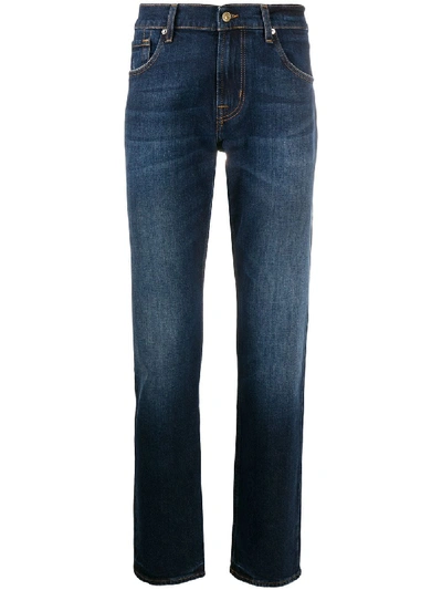 7 For All Mankind Mid-rise Slim-fit Jeans In Blue