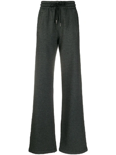 Off-white Ankle-strap Straight-leg Trousers In Blue
