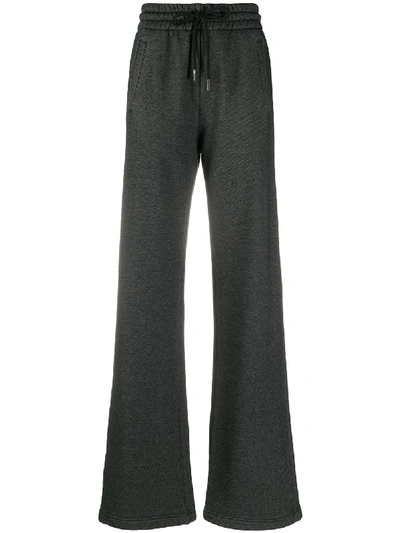 Off-white Ankle-strap Straight-leg Trousers In Black