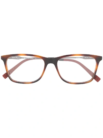 Ferragamo Clear Lens Wayfarer Glasses