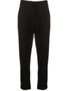 P.a.r.o.s.h Elasticated Straight Leg Trousers In Black