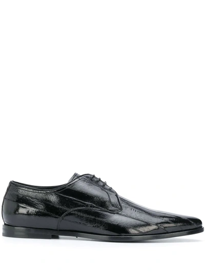 Dolce & Gabbana Point-toe Derby Shoes In Black