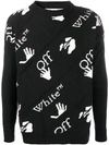 OFF-WHITE INTARSIA-LOGO JUMPER