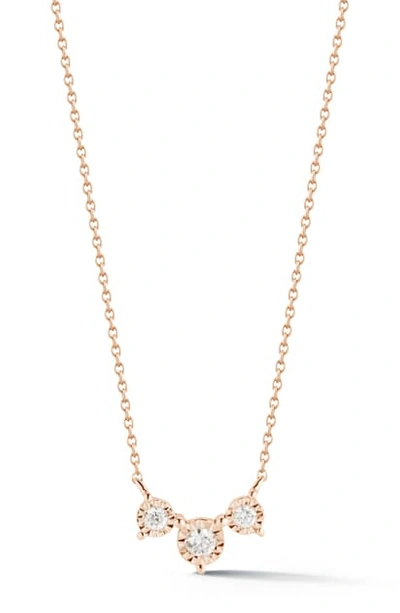 Dana Rebecca Designs Ava Bea Diamond Trio Necklace In Rose Gold/ Diamond