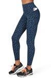 Sweaty Betty Zero Gravity Run Leggings In Beetle Blue Leopard Print