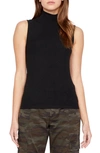 Sanctuary Essential Sleeveless Mock-neck Sweater In Black