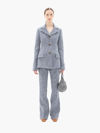 Jw Anderson Check Print Blazer In Blue