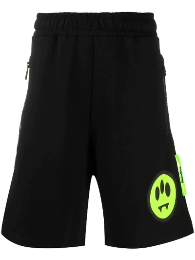 Barrow Cotton Fleece Shorts With Patch In Black