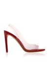 Alexandre Vauthier Amber Ghost Leather And Pvc Sandals In Red