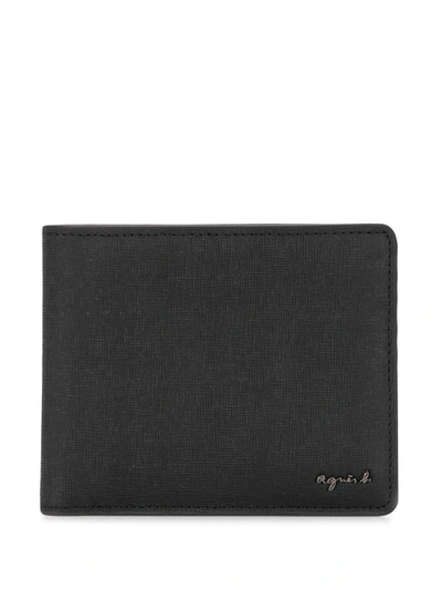 Agnès B. Logo Plaque Wallet In Black