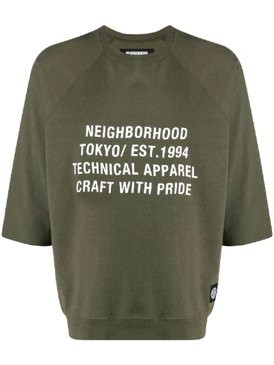 Neighborhood Logo Sweat T-shirt In Green