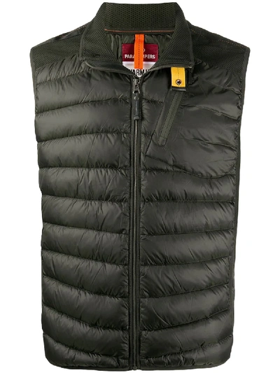 Parajumpers Zipped Padded Gilet In Green
