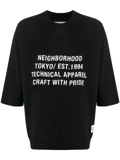 Neighborhood Kurzärmeliges Sweatshirt Mit Logo In Black