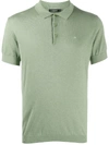 J. LINDEBERG SHORT-SLEEVED RIBBED KNIT POLO SHIRT