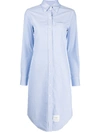 Thom Browne Long Sleeve Oxford Button-down Shirtdress In Blue