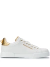 DOLCE & GABBANA METALLIC DETAIL LOW-TOP TRAINERS