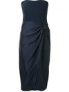 Simkhai Spencer Combo Strapless Wrap Dress In Blue