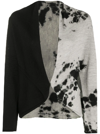 Suzusan Tie-dye Print Cardigan In Black