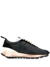 Lanvin Bumper Distressed Sneakers In Black Nylon In Black