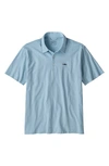 Patagonia Trout Fitz Roy Regular Fit Organic Cotton Polo In Big Sky Blue