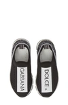 Dolce & Gabbana Kids' Dolce&gabbana Logo Knit Slip-on Sneaker In Black