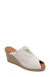 ANDRE ASSOUS POPY FRAYED WEDGE MULE,POPY-AA