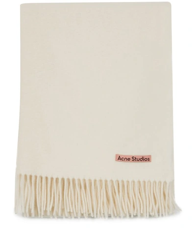 Acne Studios Canada Oversize Wool Scarf In White