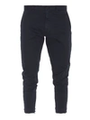 DSQUARED2 STRETCH COTTON CROPPED PANTS IN BLUE