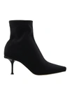 SERGIO ROSSI PLAQUE LOGO ANKLE BOOTS IN BLACK