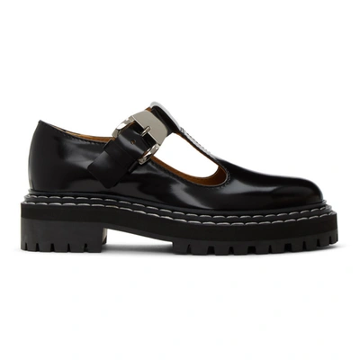 Proenza Schouler Black Lug Sole Mary Jane Oxfords