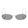 MCQ BY ALEXANDER MCQUEEN SILVER MCQ SWALLOW CHAIN CABLE TIP SUNGLASSES