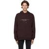 OPENING CEREMONY BROWN EMBROIDERED LOGO HOODIE