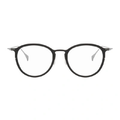 Yohji Yamamoto Black & Silver Round Glasses In 002 Black