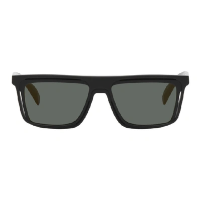 Yohji Yamamoto Black Flat Top Sunglasses In 002 Black