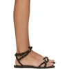 VALENTINO GARAVANI VALENTINO BLACK VALENTINO GARAVANI ROCKSTUD CROSS FLAT SANDALS