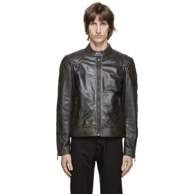 Belstaff Outlaw Hand-waxed Leather Jacket In Black